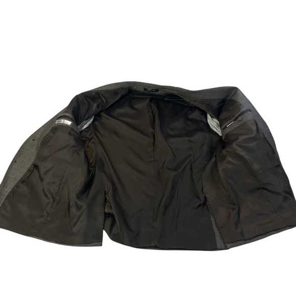 Kenneth Cole New York Blazer 44S Wool Micro Check Gray/Brown Sport Coat Jacket - Picture 8 of 10